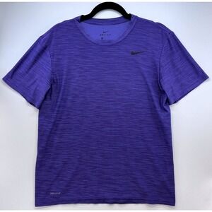 Nike Dri Fit Purple Heathered Running Workout Tee Sz M Athleisure Minimalist